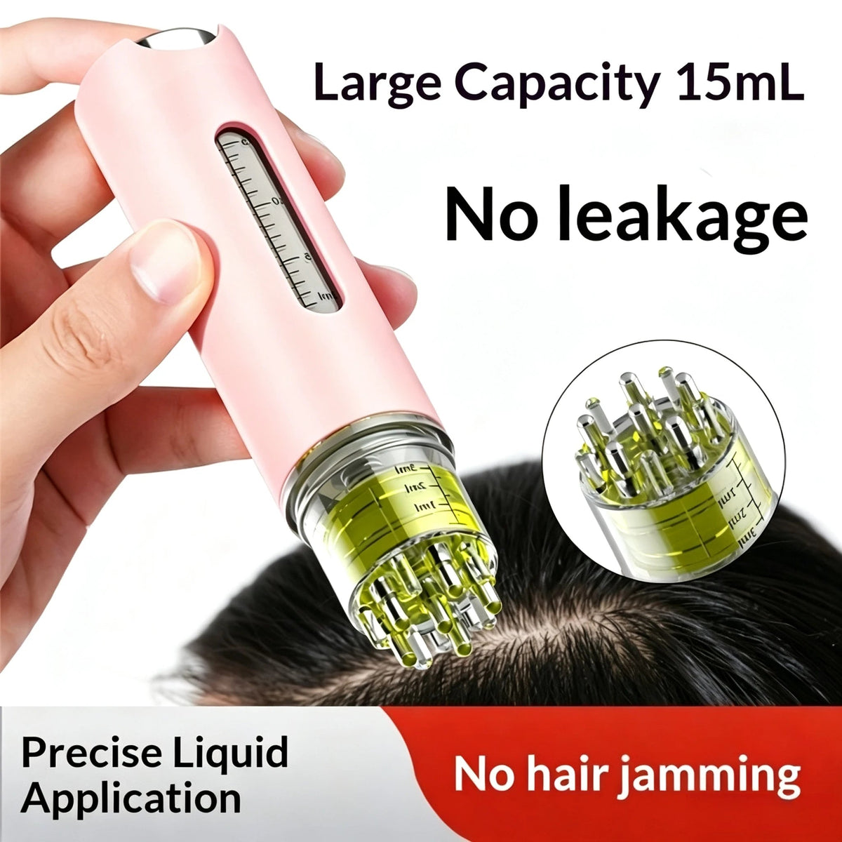 15ml Leakproof Minoxidil Scalp Applicator Roller – Portable Hair Root Massage Comb for Hair Growth Serum & Nutrient Oil - sensationmarketsensationmarket14:105215ml Leakproof Minoxidil Scalp Applicator Roller – Portable Hair Root Massage Comb for Hair Growth Serum & Nutrient OilPink