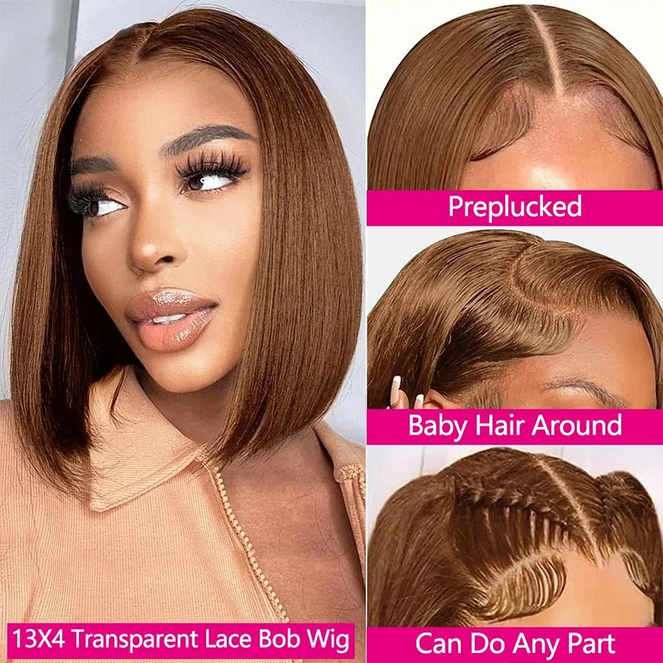 220% Density 13x4 HD Lace Front Bob Wig – #4 Chocolate Brown Straight Short Bob | Pre-Plucked Human Hair Wig - sensationmarketsensationmarket146:388270186;200000703:200003632;200007763:201336105;200460262:200661229#13x4 Lace220% Density 13x4 HD Lace Front Bob Wig – #4 Chocolate Brown Straight Short Bob | Pre-Plucked Human Hair Wig14inches|220%United Kingdom13x4 Lace