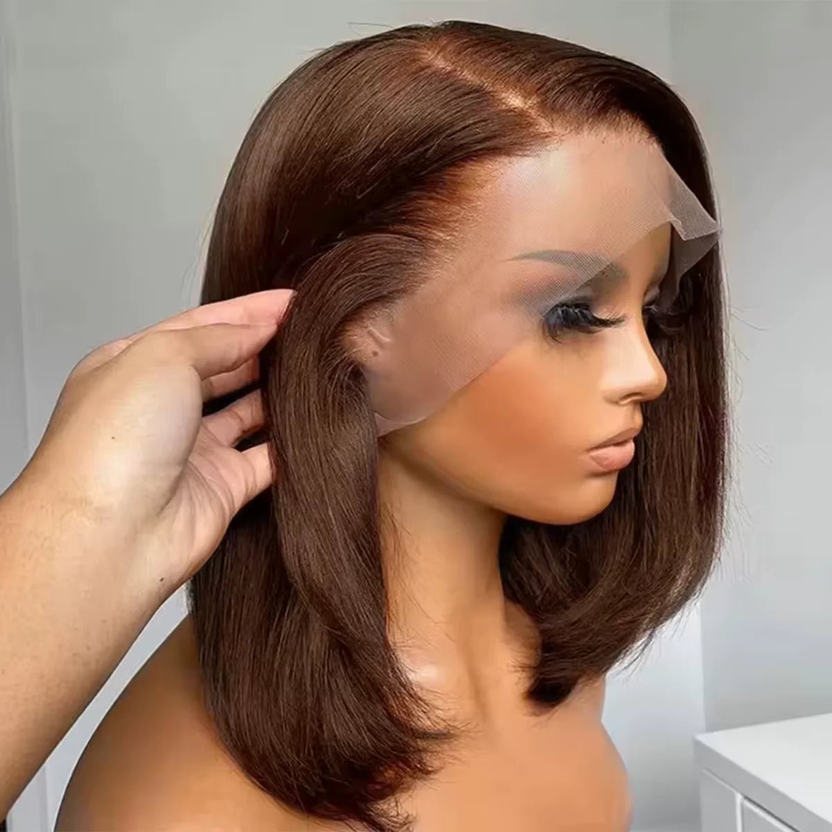 220% Density 13x4 HD Lace Front Bob Wig – #4 Chocolate Brown Straight Short Bob | Pre-Plucked Human Hair Wig - sensationmarketsensationmarket146:388270186;200000703:200003632;200007763:201336105;200460262:200661229#13x4 Lace220% Density 13x4 HD Lace Front Bob Wig – #4 Chocolate Brown Straight Short Bob | Pre-Plucked Human Hair Wig14inches|220%United Kingdom13x4 Lace