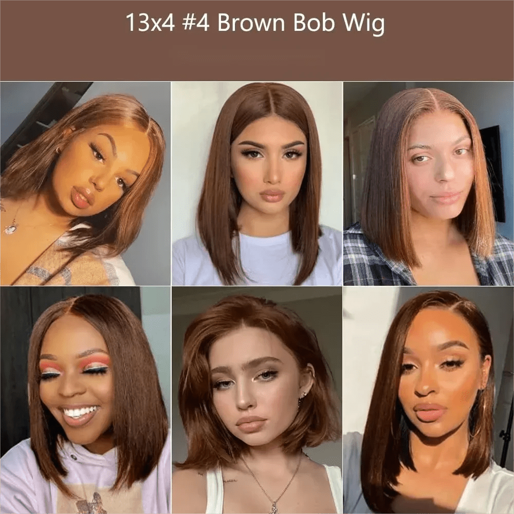 220% Density 13x4 HD Lace Front Bob Wig – #4 Chocolate Brown Straight Short Bob | Pre-Plucked Human Hair Wig - sensationmarketsensationmarket146:388270186;200000703:200003632;200007763:201336105;200460262:200661229#13x4 Lace220% Density 13x4 HD Lace Front Bob Wig – #4 Chocolate Brown Straight Short Bob | Pre-Plucked Human Hair Wig14inches|220%United Kingdom13x4 Lace