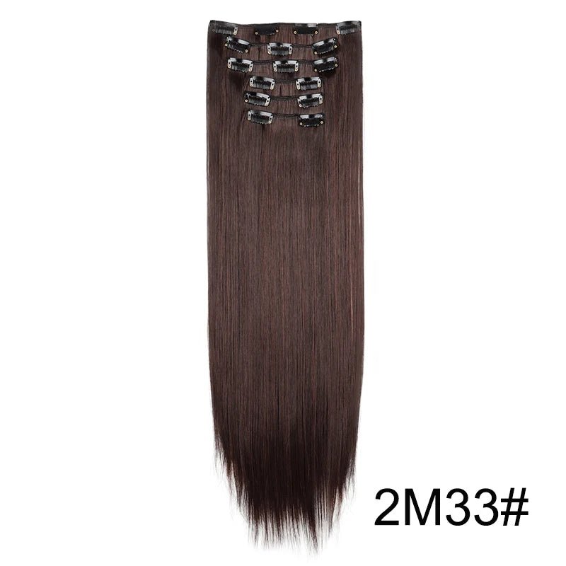 24-Inch Synthetic Clip-In Hair Extensions – 16 Clips, Long Straight Heat-Resistant Hairpiece | Blonde & Black - sensationmarketsensationmarket14:201299533#2M3324-Inch Synthetic Clip-In Hair Extensions – 16 Clips, Long Straight Heat-Resistant Hairpiece | Blonde & Black2M33