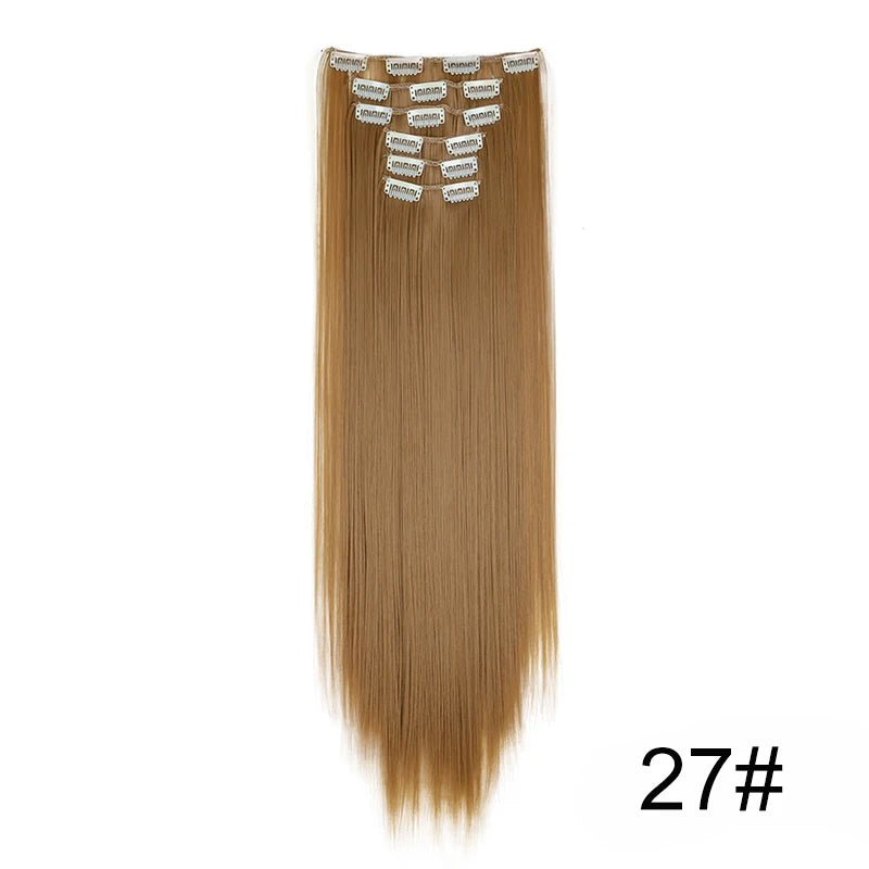 24-Inch Synthetic Clip-In Hair Extensions – 16 Clips, Long Straight Heat-Resistant Hairpiece | Blonde & Black - sensationmarketsensationmarket14:203006818#2724-Inch Synthetic Clip-In Hair Extensions – 16 Clips, Long Straight Heat-Resistant Hairpiece | Blonde & Black27