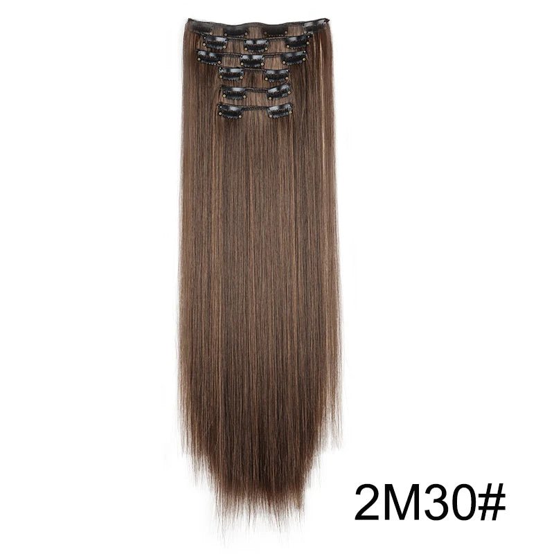 24-Inch Synthetic Clip-In Hair Extensions – 16 Clips, Long Straight Heat-Resistant Hairpiece | Blonde & Black - sensationmarketsensationmarket14:201299532#2M3024-Inch Synthetic Clip-In Hair Extensions – 16 Clips, Long Straight Heat-Resistant Hairpiece | Blonde & Black2M30