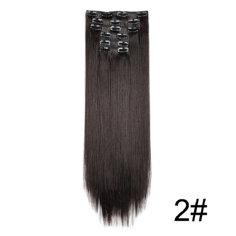 24-Inch Synthetic Clip-In Hair Extensions – 16 Clips, Long Straight Heat-Resistant Hairpiece | Blonde & Black - sensationmarketsensationmarket14:201299531#224-Inch Synthetic Clip-In Hair Extensions – 16 Clips, Long Straight Heat-Resistant Hairpiece | Blonde & Black2