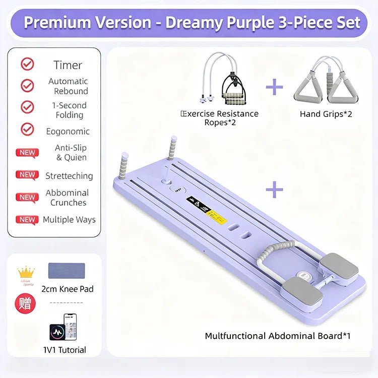 8-in-1 Home Pilates Reformer Board – Strength Training & Full-Body Fitness Exercise Equipment - sensationmarketsensationmarket14:691#PurPle8-in-1 Home Pilates Reformer Board – Strength Training & Full-Body Fitness Exercise EquipmentPurPle