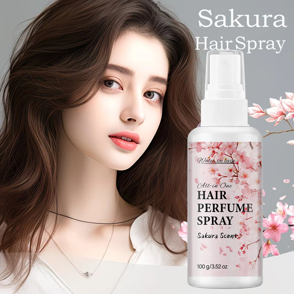 Sakura Haarparfüm-Spray – Anti-Frizz glättendes Haarpflegespray mit Kollagen & Bienengift (100g)