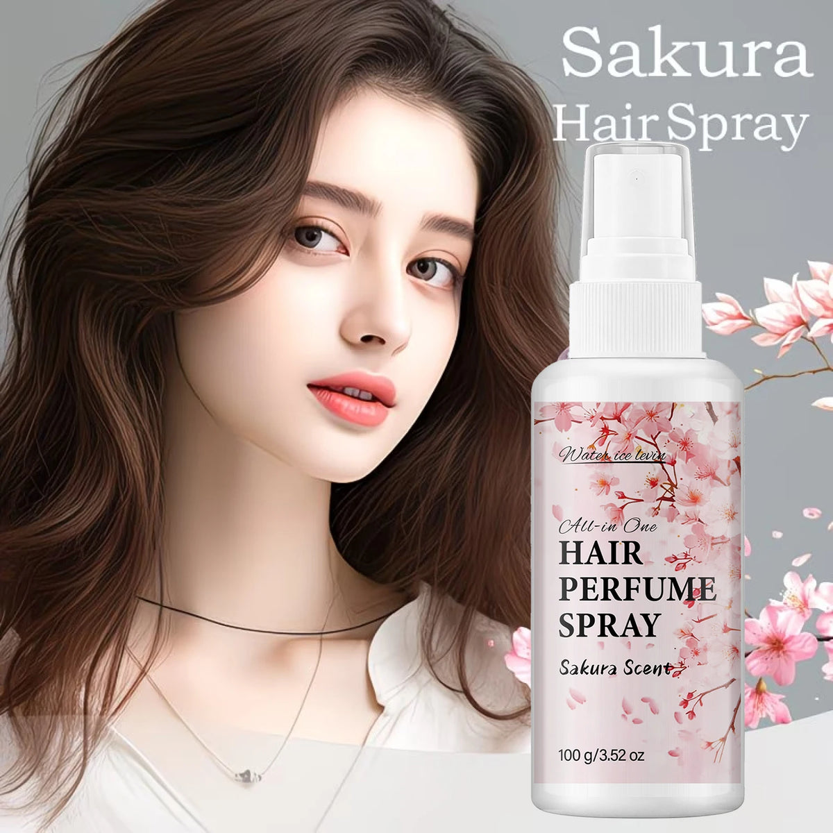 Sakura Haarparfüm-Spray – Anti-Frizz glättendes Haarpflegespray mit Kollagen & Bienengift (100g)