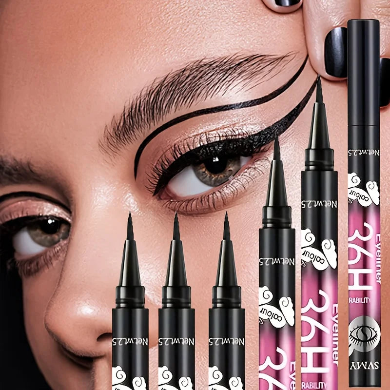 Lot de crayons eye-liner noirs imperméables et résistants à la transpiration – Eye-liner longue tenue anti-bavures pour débutants et usage quotidien (5 / 10 pièces)