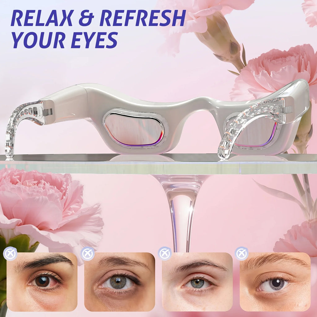 LED-Augenmassagegerät – 7-Farben-Lichttherapie, Wärme- & Kältekompresse & Vibration gegen dunkle Augenringe, Schwellungen, Tränensäcke & Anti-Aging
