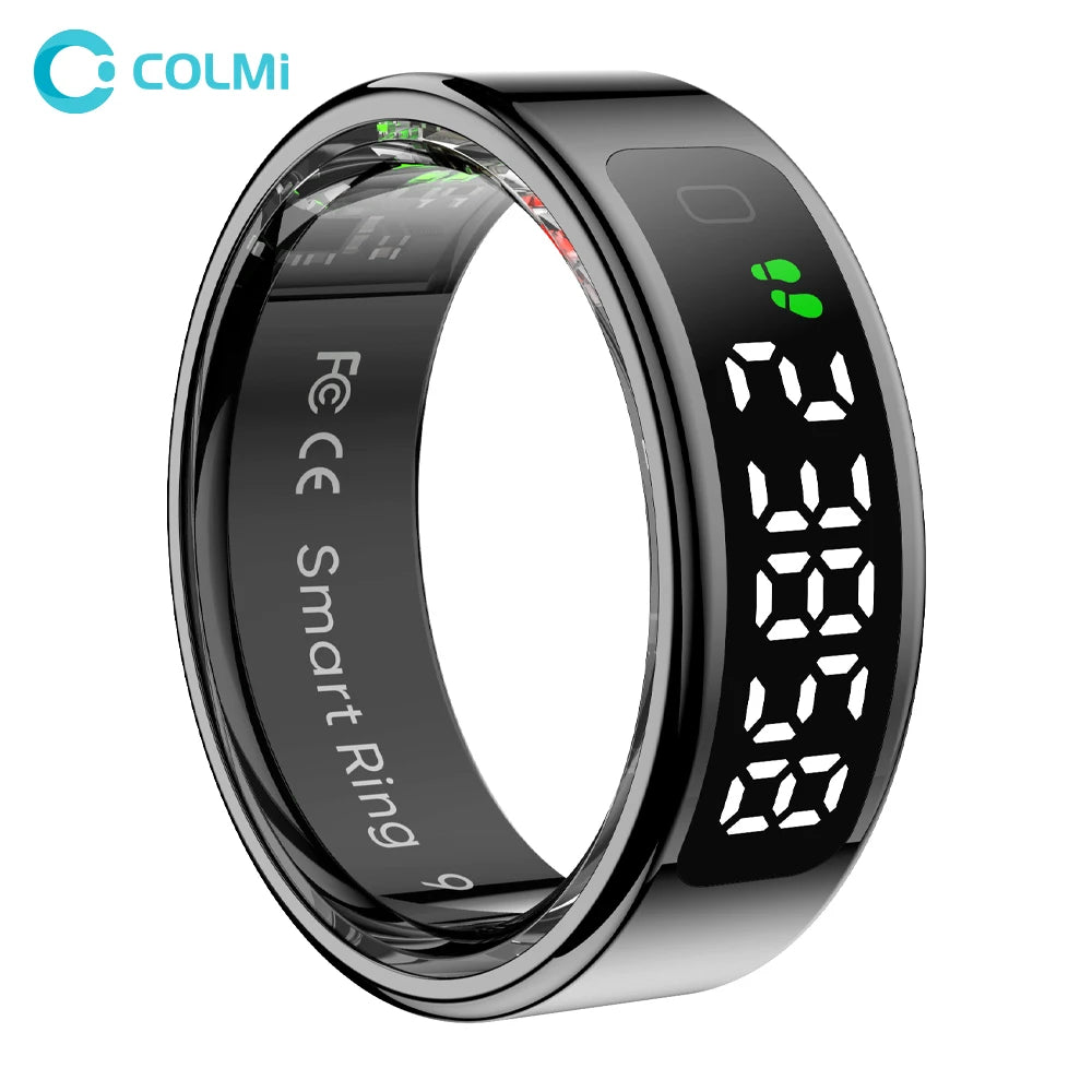خاتم COLMI R12 الذكي لعام 2025 - شاشة عرض ولمس، شحن لاسلكي، مدير صحي، مقاوم للماء بمعيار 5 ATM | خاتم ذكي للرجال والنساء