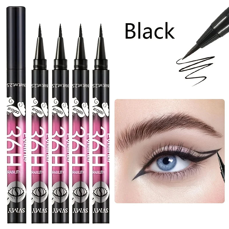 Lot de crayons eye-liner noirs imperméables et résistants à la transpiration – Eye-liner longue tenue anti-bavures pour débutants et usage quotidien (5 / 10 pièces)