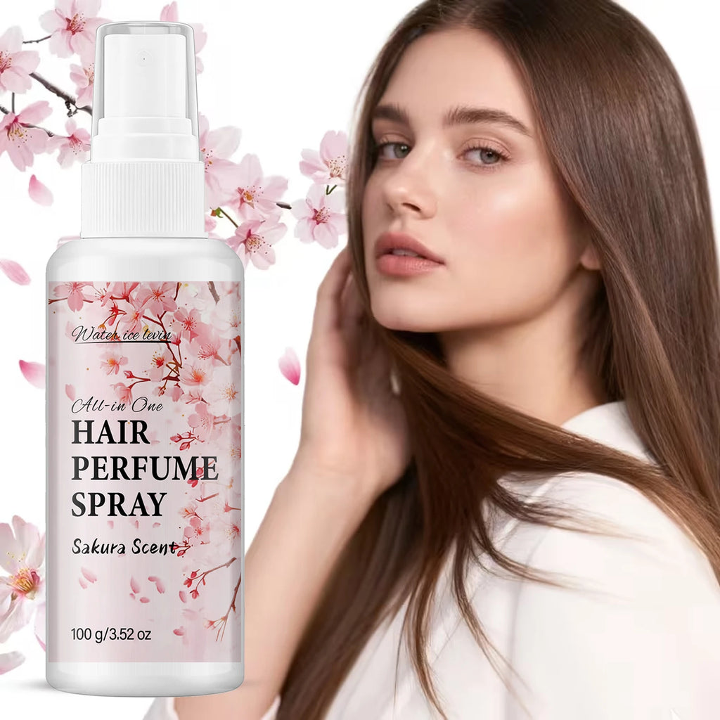 Sakura Haarparfüm-Spray – Anti-Frizz glättendes Haarpflegespray mit Kollagen & Bienengift (100g)
