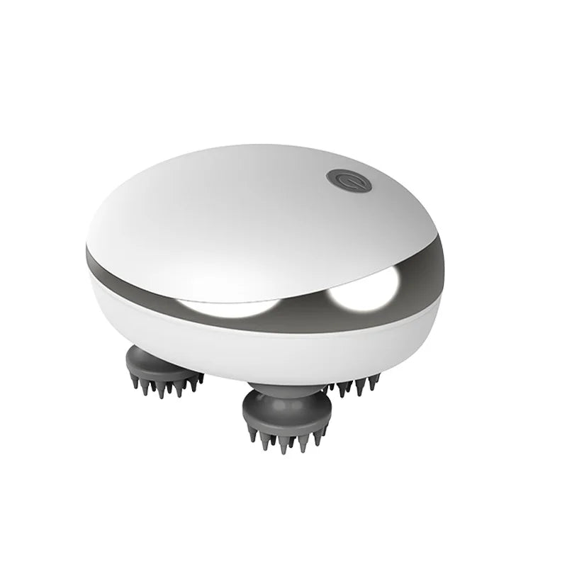 Masajeador de cuero cabelludo de silicona eléctrico y peine de meridianos: herramienta de masaje capilar multifuncional para terapia del cuero cabelludo, crecimiento del cabello y relajación