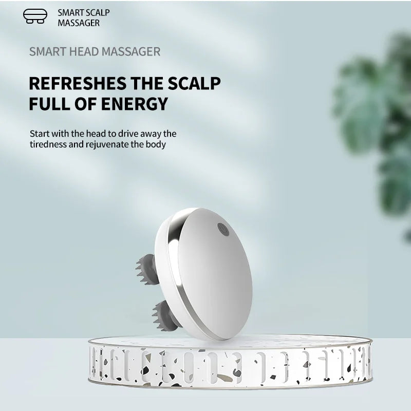 Masajeador de cuero cabelludo de silicona eléctrico y peine de meridianos: herramienta de masaje capilar multifuncional para terapia del cuero cabelludo, crecimiento del cabello y relajación