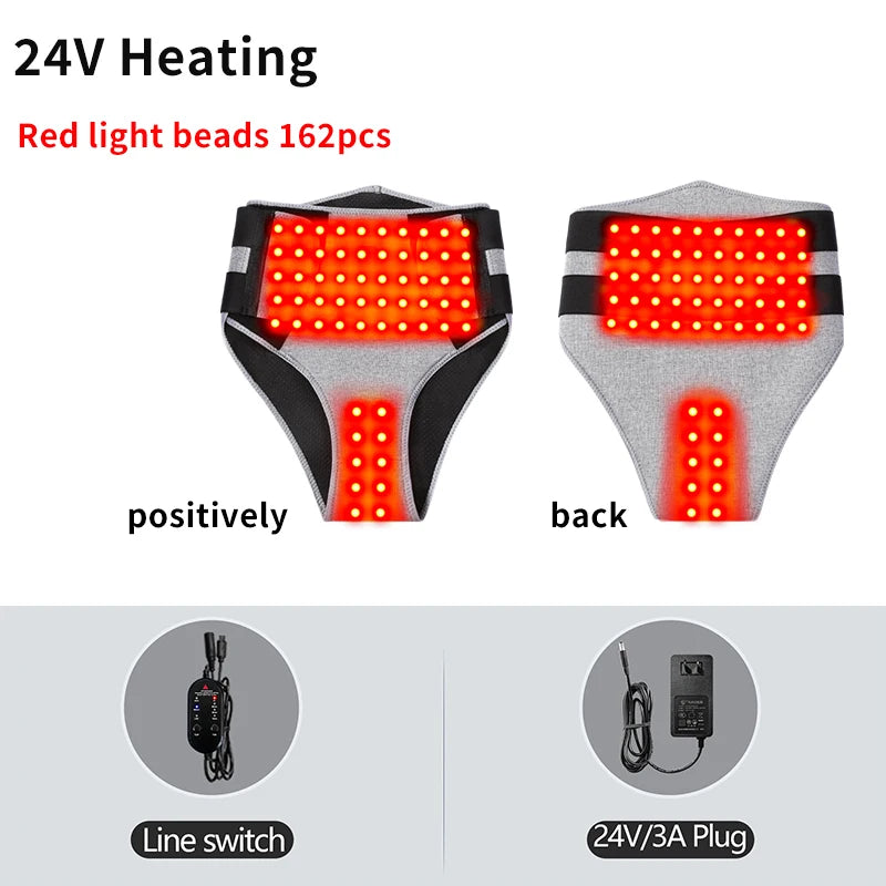 Almohadilla térmica de luz roja de 660 nm – Masaje abdominal con 162 LED para cólicos menstruales, útero frío y dolor abdominal | Dispositivo de cuidado cálido para soporte uterino