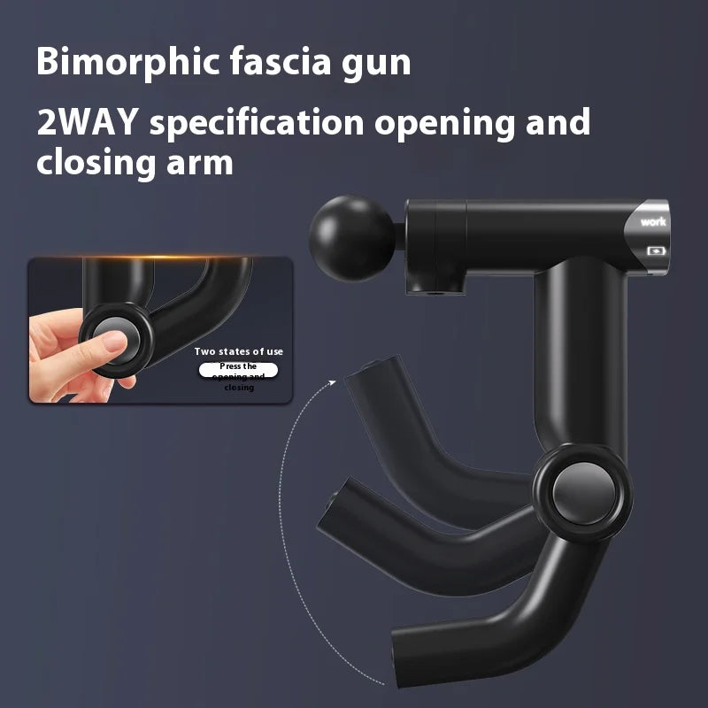 Folding Fascia Gun with 32 Levels – Electric Percussion Deep Muscle Massager for Neck, Back, Leg & Full Body Fitness