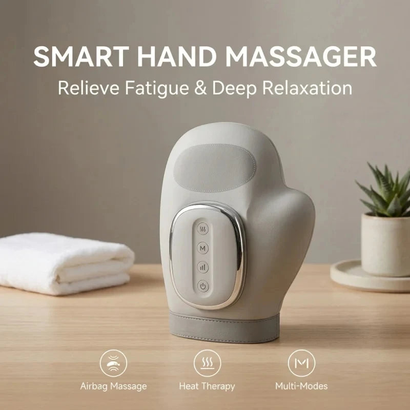 Masajeador de manos con compresión de bolsa de aire y vibración – Guante de masaje para dedos, muñeca y palma para relajación muscular | Gran idea de regalo
