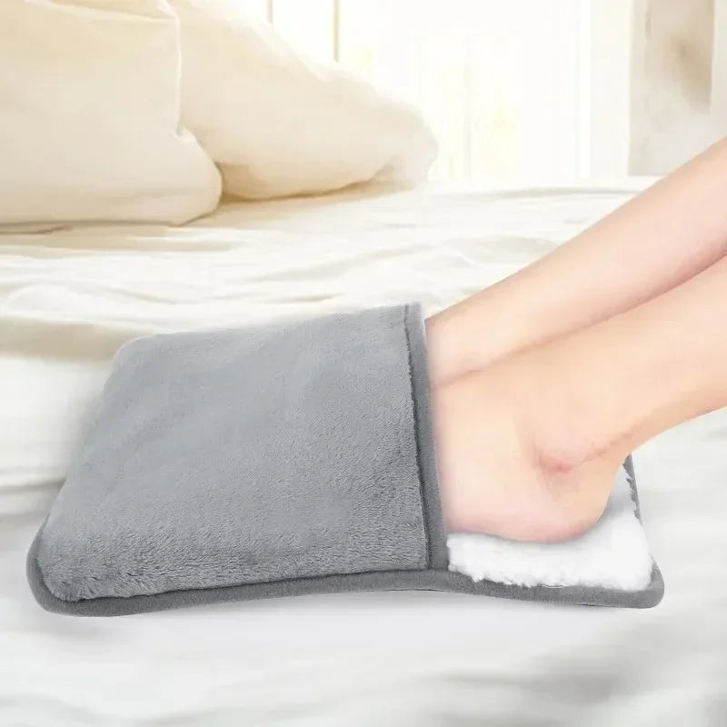 Almohadilla térmica eléctrica para pies USB de 29 cm: alfombrilla calentadora de pies de felpa suave y lavable para el hogar y el invierno | Almohadilla térmica universal para pies en suelo para uso sentado