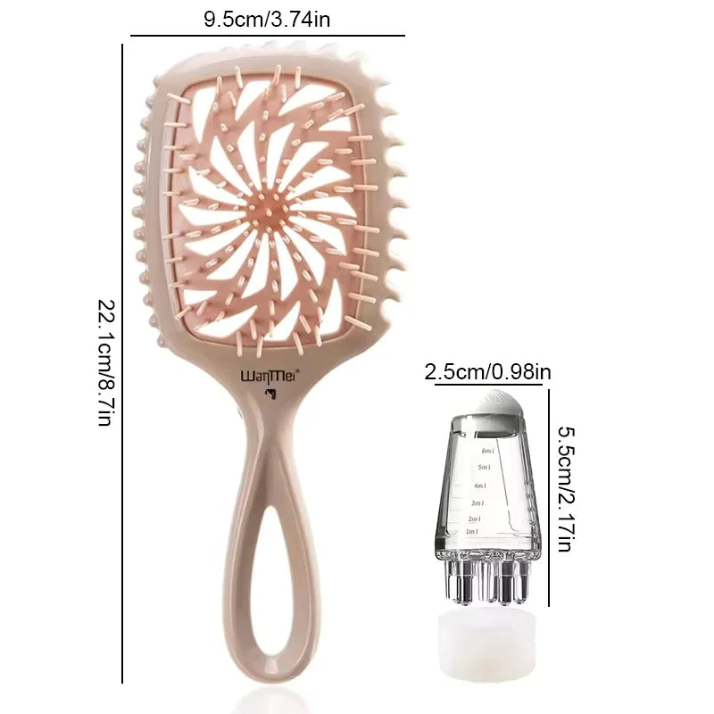 Juego de peine masajeador de cuero cabelludo y aplicador Whirlwind (2 piezas) – Kit portátil para el cuidado de la raíz del cabello para aplicación de aceites esenciales y líquidos