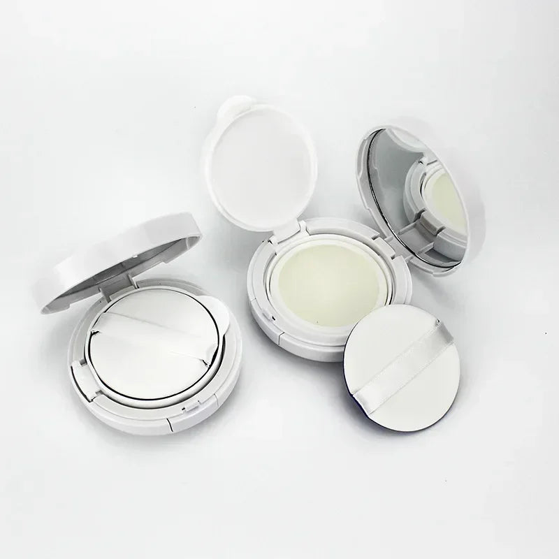 Estuche vacío para maquillaje tipo cojín de aire – Caja portátil para cosméticos de 15 g con esponja y espejo para BB cream y base de maquillaje
