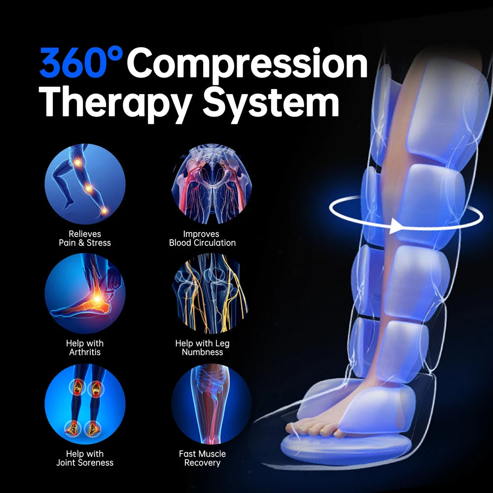 Kabelloses Bein-Kompressionsmassagegerät – Luftkompressionsstiefel für schnelle Regeneration, Durchblutung & Schmerzlinderung | Sportler, Läufer & Fitness (Paar)
