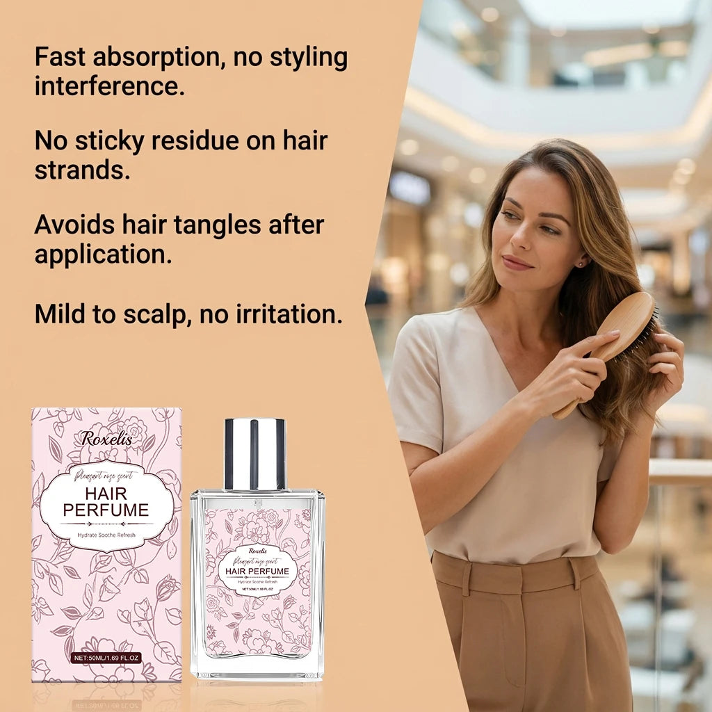 رذاذ عطر الشعر برائحة الورد الناعم – ماء تواليت طبيعي ولطيف لشعر برائحة منعشة وأنيقة يومياً