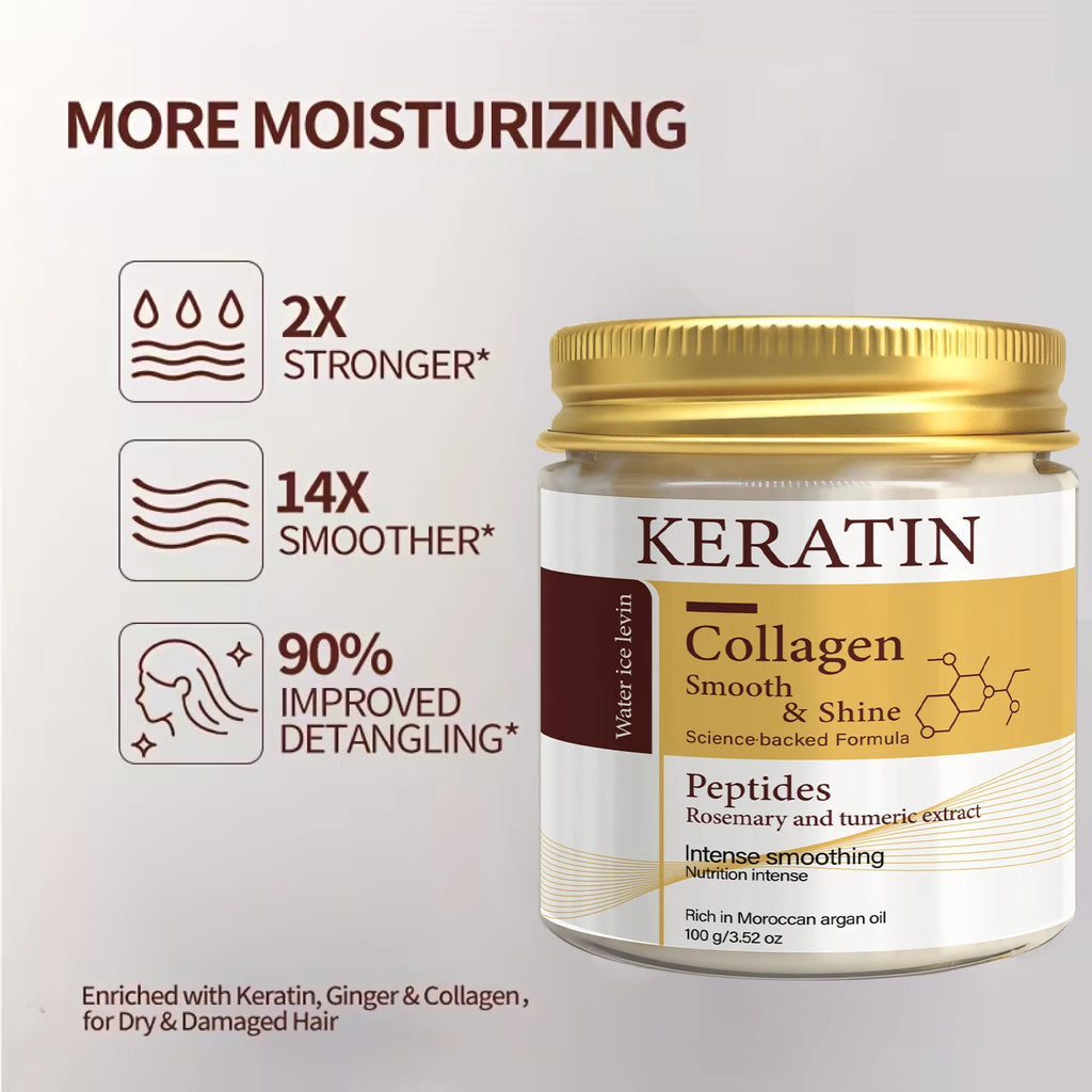 Keratin- & Kollagen-Haarmaske mit Peptiden & Rosmarin – Tiefenpflege für geschmeidiges, glänzendes Haar