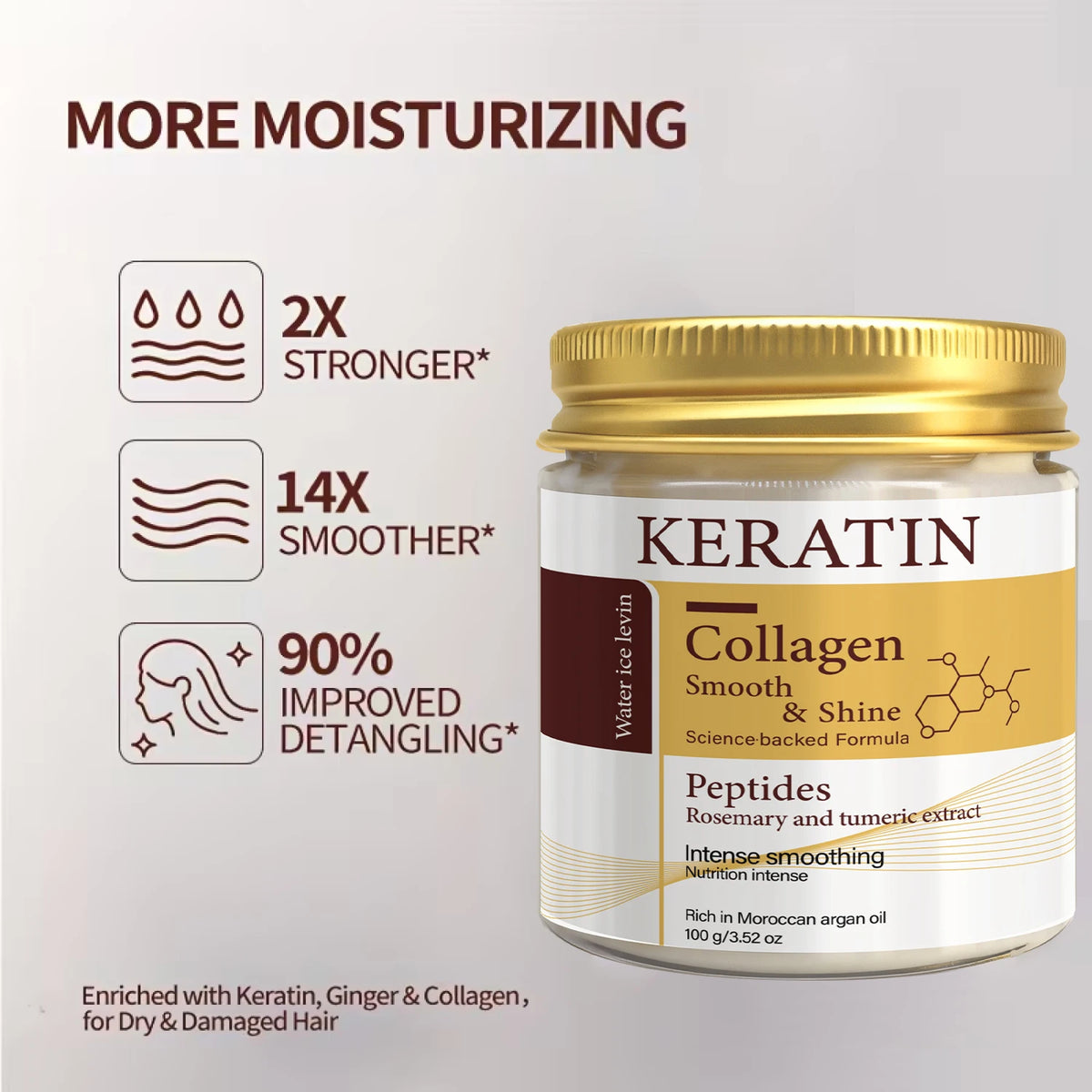 Keratin- & Kollagen-Haarmaske mit Peptiden & Rosmarin – Tiefenpflege für geschmeidiges, glänzendes Haar