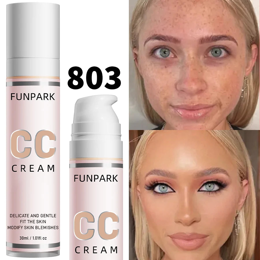 Base de maquillaje CC Cream – Corrector resistente al agua, corrector de color e iluminador | Maquillaje coreano 30 ml