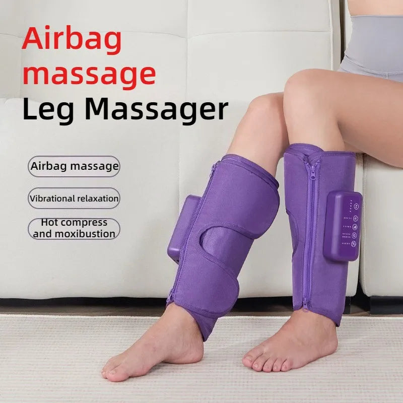 Masajeador de pantorrillas con calor inteligente: presoterapia portátil inalámbrica con masajeador de piernas suave y transpirable para el alivio muscular diario en casa