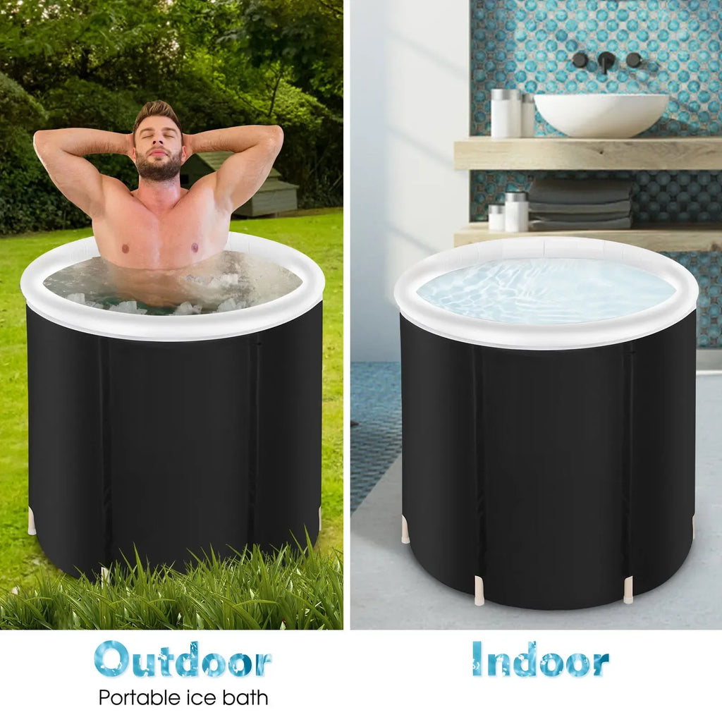 Aufblasbare faltbare Eisbadewanne – Große tragbare Kältetherapie-Wanne zur Regeneration für Sportler, Sporttraining & Kaltwasseranwendungen | Spa-Pool für zu Hause