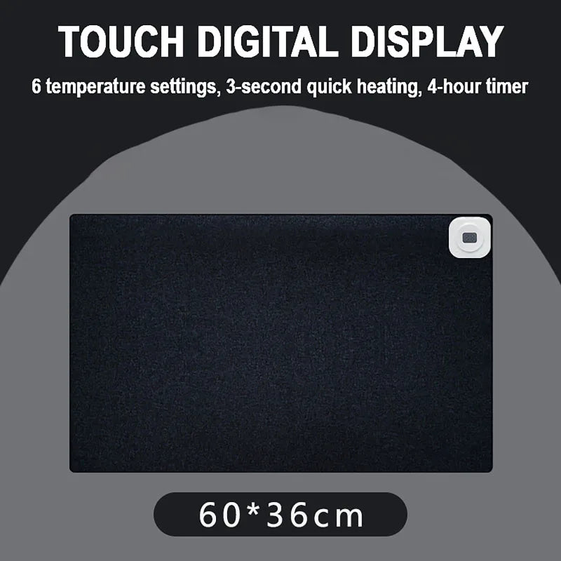 Alfombrilla de ratón calefactable 80×33 cm – Calentamiento rápido, pantalla digital, alfombrilla de escritorio impermeable para PC, portátil y notebook | Calentador de manos para oficina e invierno
