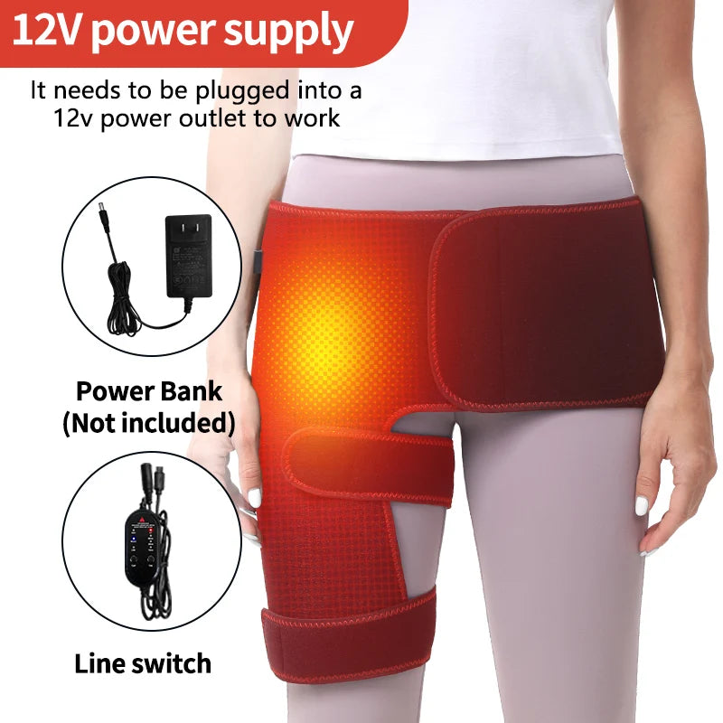Elektrische Wärmewickel für die Hüfte – Heizkissen & Vibrationsmassagegerät für Hüfte, Oberschenkel & Bauch | Tragbarer Wellness-Protektor für Entspannung zu Hause
