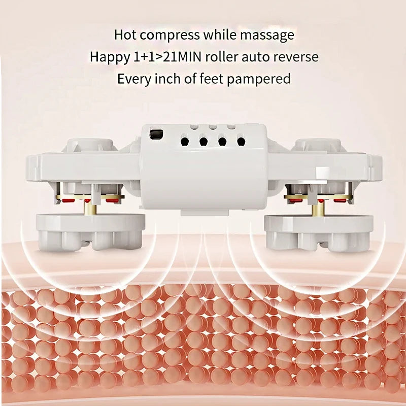 Elektrisches Fußmassagegerät – Infrarot-Wärmekompresse, 3D-Rollen, Vibration & Knet-Druckmassage | Wadenwärmung Muskelentspannung Heimpflege