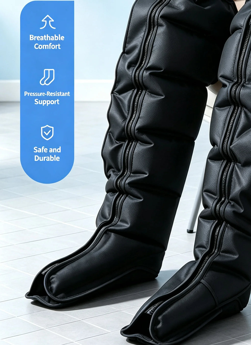 Botas de masaje de piernas por presión de aire: masajeador de amasamiento y compresión para relajación muscular profunda de pantorrillas y pies | Control remoto