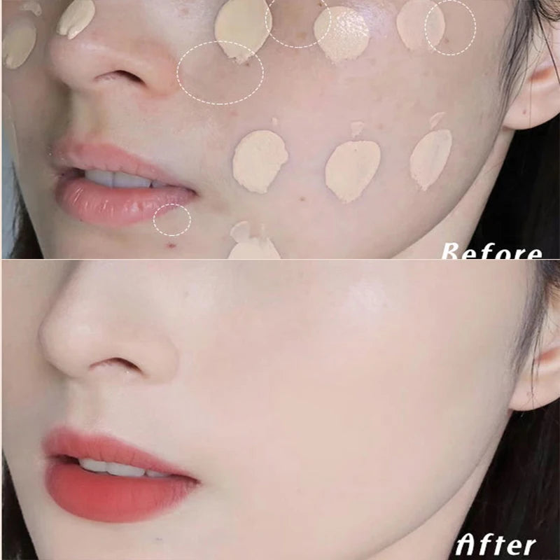 Mousse Foundation Cushion Compact – High Coverage, Waterproof & Long-Lasting Korean Makeup Base with Concealer & Moisture