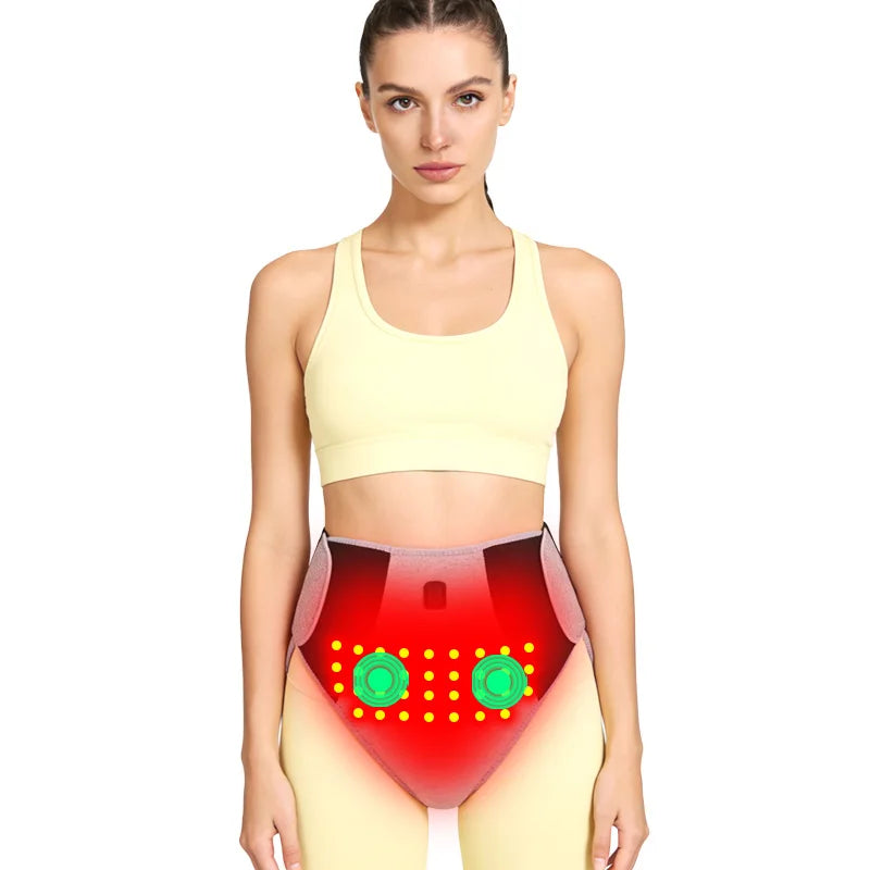 Almohadilla térmica de luz roja de 660 nm – Masaje abdominal con 162 LED para cólicos menstruales, útero frío y dolor abdominal | Dispositivo de cuidado cálido para soporte uterino