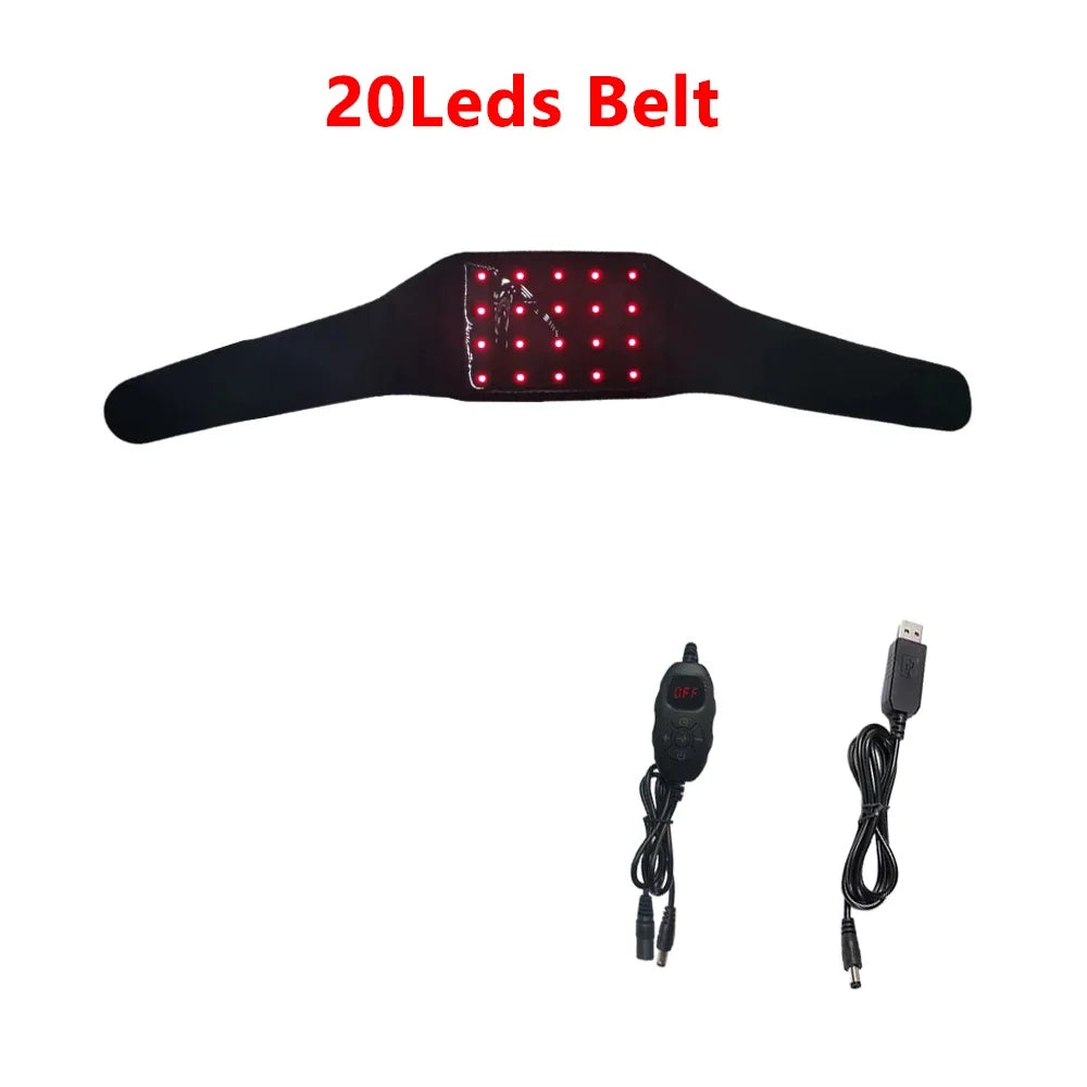 Whole Body Red & Infrared LED Light Belt – 660nm & 850nm Slimming Wrap for Waist, Neck, Chin, Wrist & Hand | Fat Reduction Body Pad