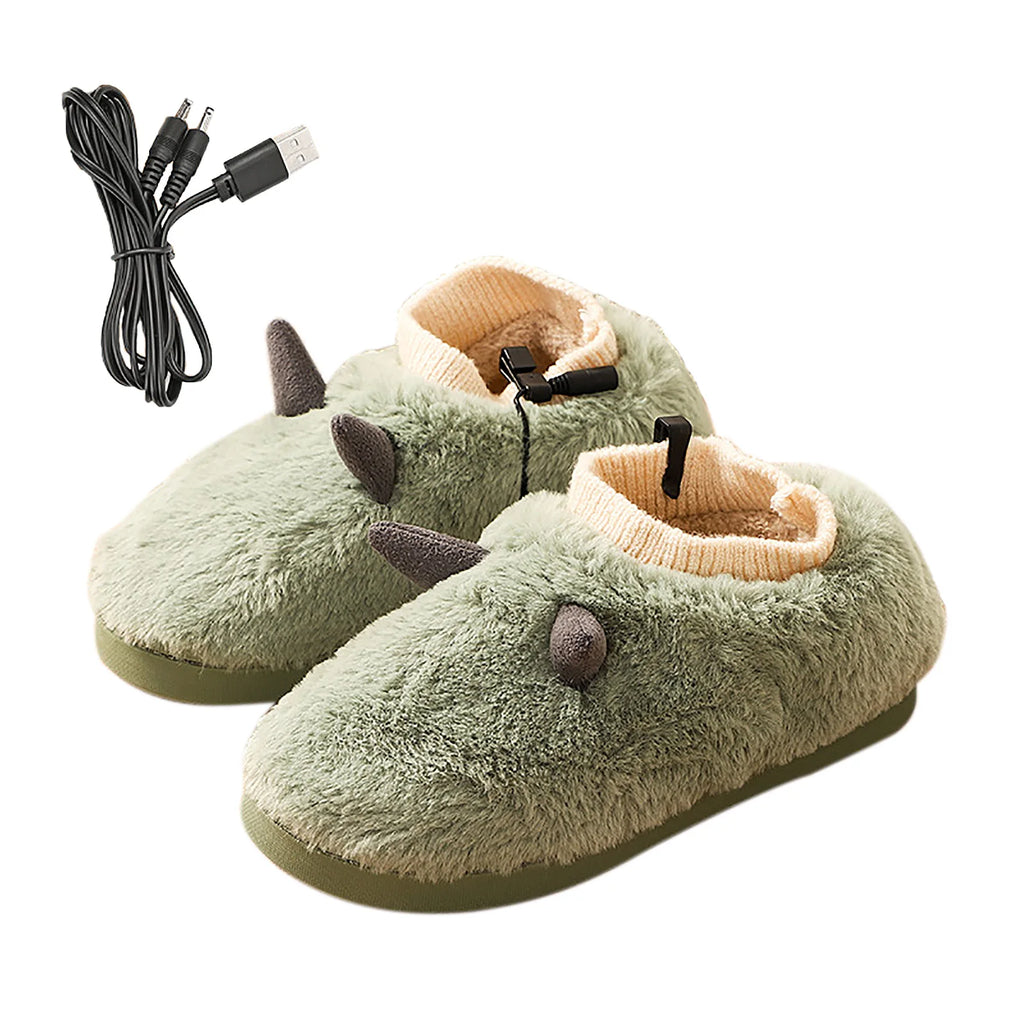 Beheizbare USB-Hausschuhe – Plüschige, niedliche elektrische Winterschuhe mit herausnehmbarem, waschbarem Innenfutter | USB-Fußwärmer für Zuhause