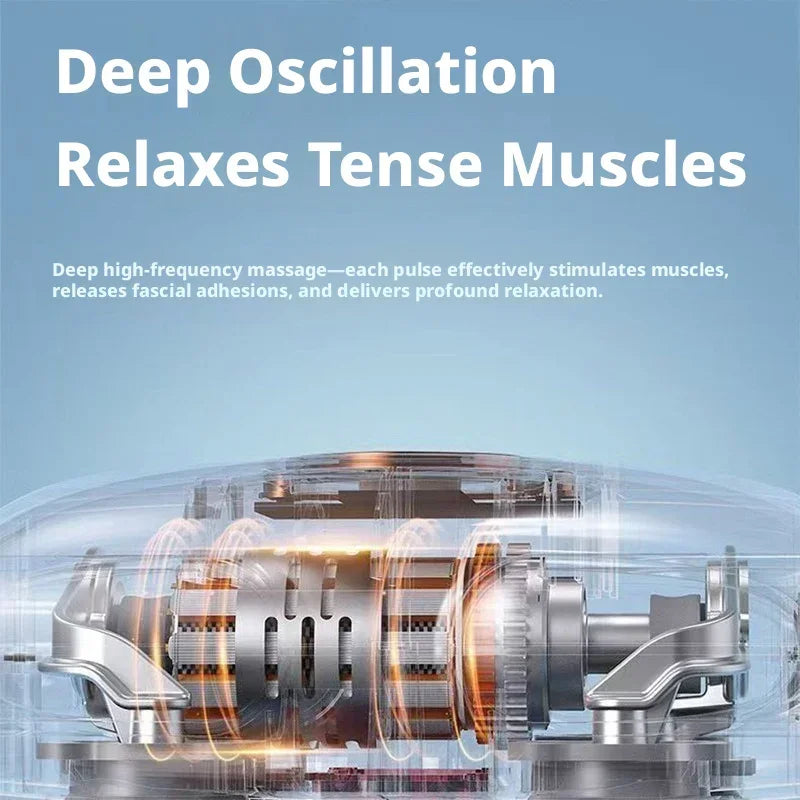 6-Kopf-Tiefengewebs-Massagepistole – Kraftvolle Vibration für Rücken, Taille, Schultern & Beine | Linderung von Muskelermüdung & Regeneration