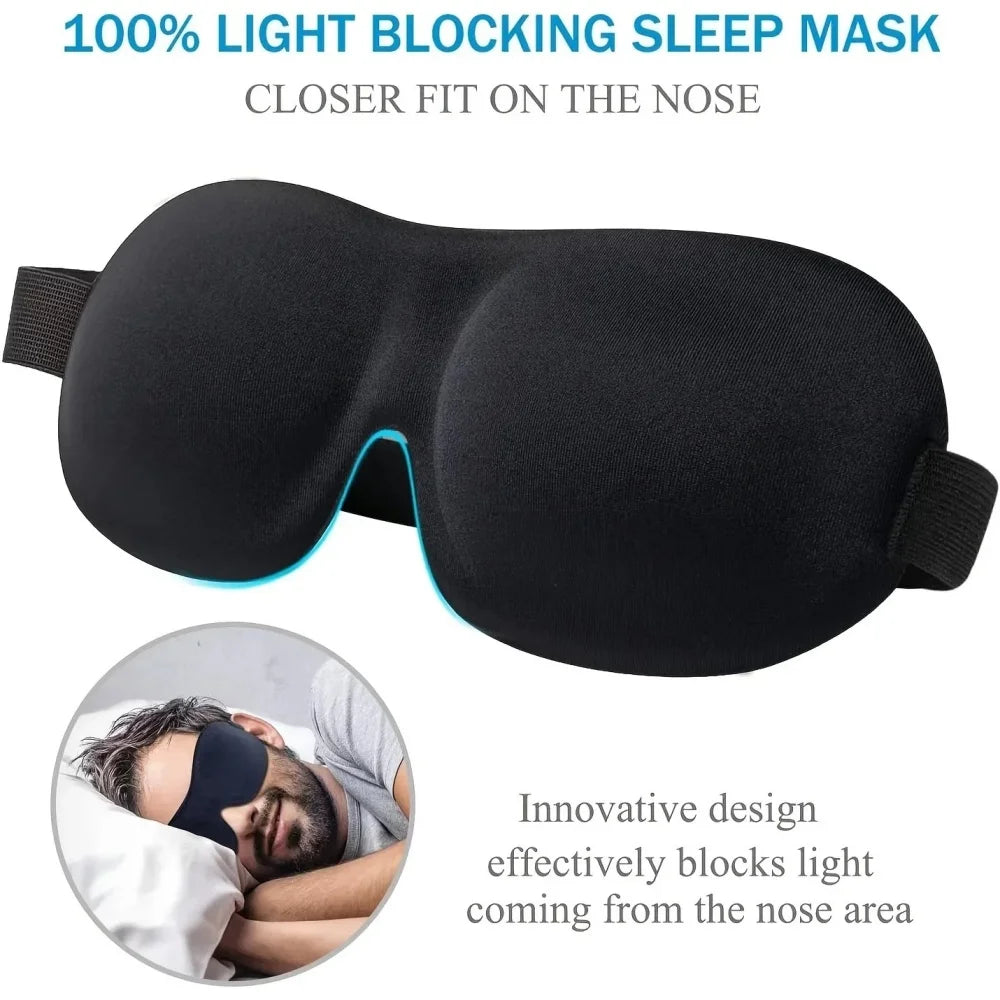 3D Memory Foam Sleep Mask – Lightweight Blackout Eye Cover for Sleep & Travel