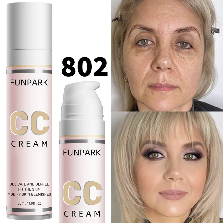Base de maquillaje CC Cream – Corrector resistente al agua, corrector de color e iluminador | Maquillaje coreano 30 ml