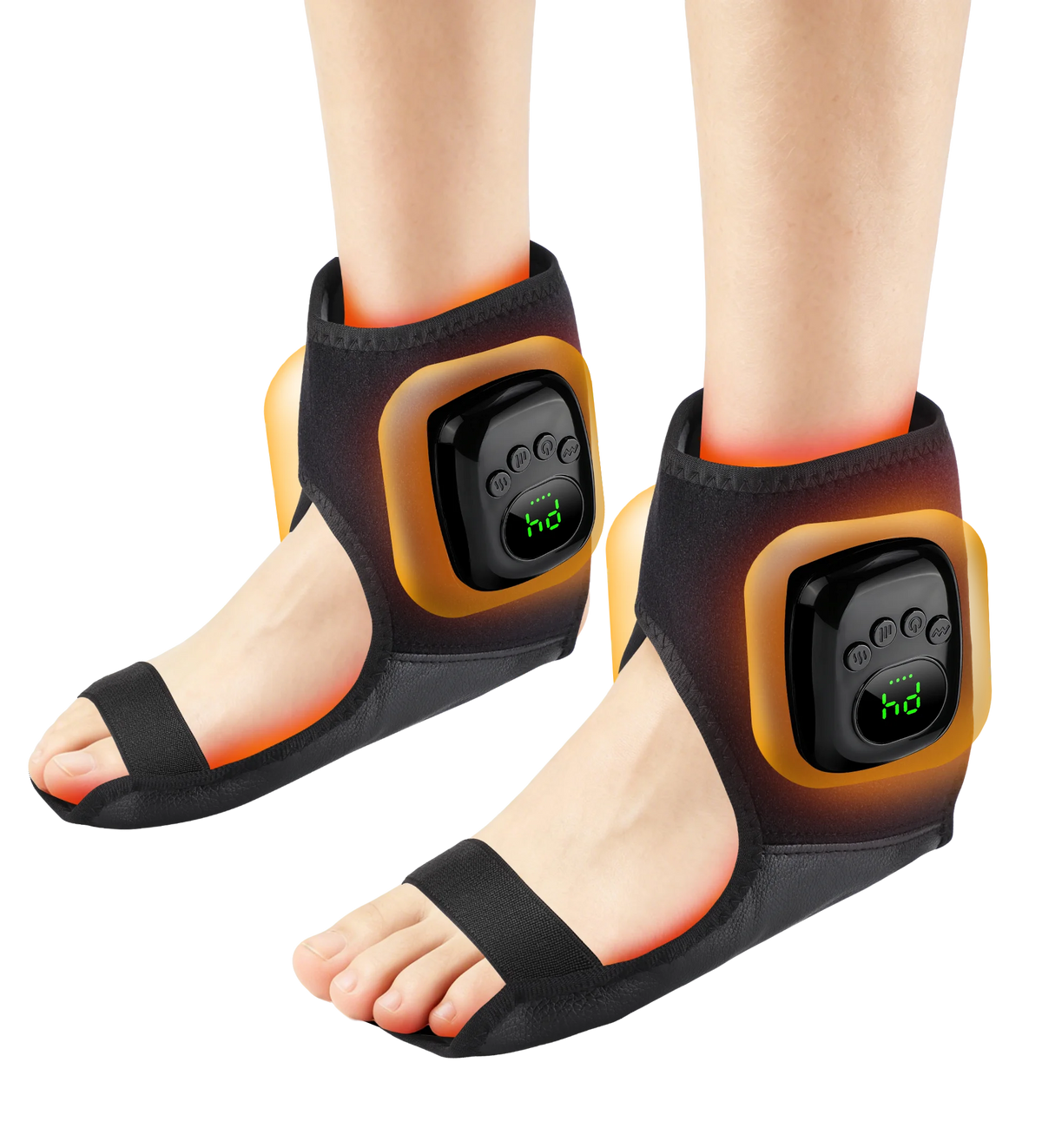 Chevillère chauffante avec compression d'air – 3 niveaux de chaleur, masseur de pied pneumatique | Soutien de soin de cheville sans fil rechargeable avec compresse chaude