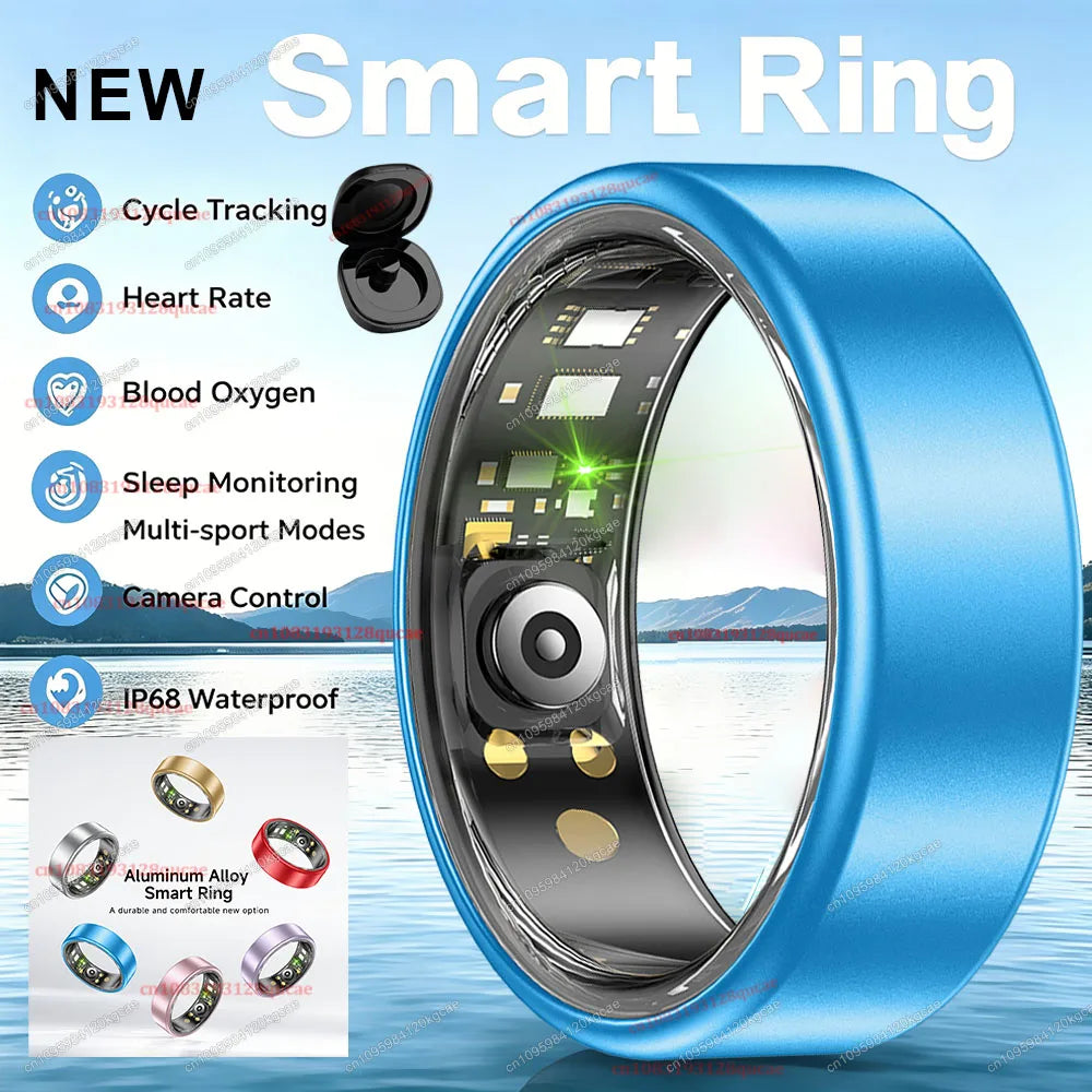 Anillo inteligente R10 con estuche de carga: monitoreo de frecuencia cardíaca, sueño y salud, resistente al agua IP68 y modo multideporte para hombres y mujeres