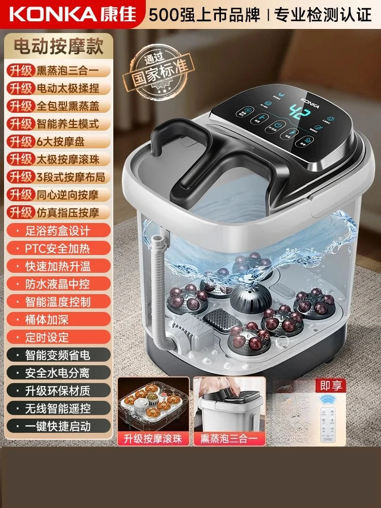 Bañera de hidromasaje para pies con calentamiento a temperatura constante – Spa de pies con masaje totalmente automático, nueva máquina de baño para pies 2024 para el hogar