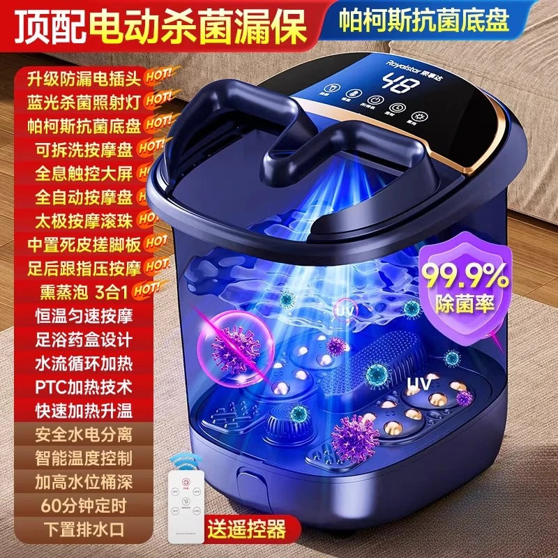 Lavabo eléctrico alto y profundo para pies: tina de hidromasaje para el hogar con temperatura constante y masaje | Spa para pies por inmersión de tobillo y pantorrilla