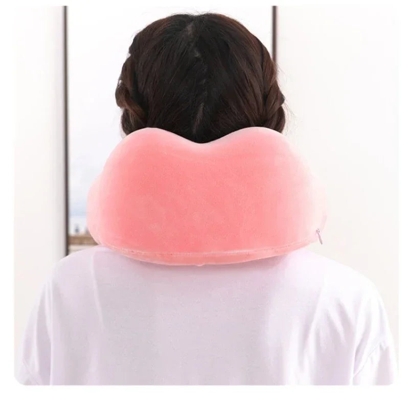Oreiller de voyage en mousse à mémoire de forme en U – Confort de voyage, soutien cervical et massage