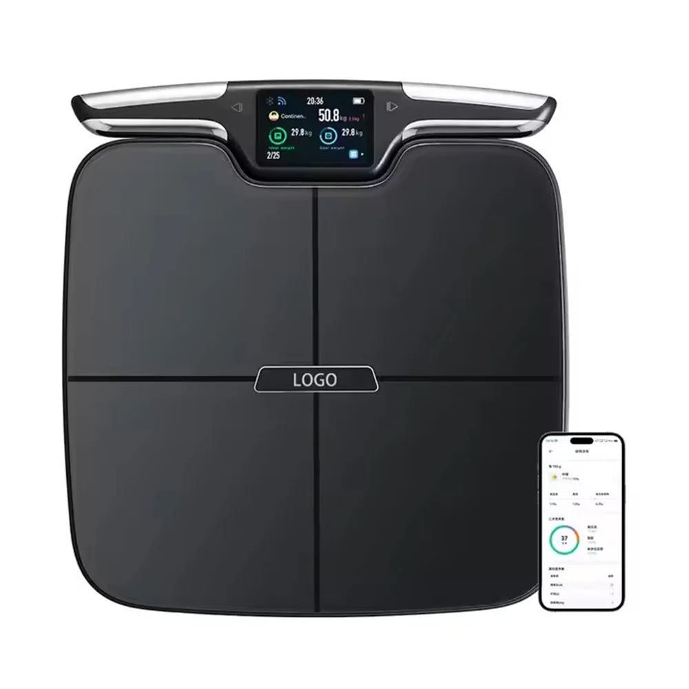 Intelligente 8-Elektroden-WLAN-Körperanalysewaage – 28 Messwerte, präziser BMI, Körperfett- und Muskelmasse | Digitaler Gesundheits-Analyzer mit App