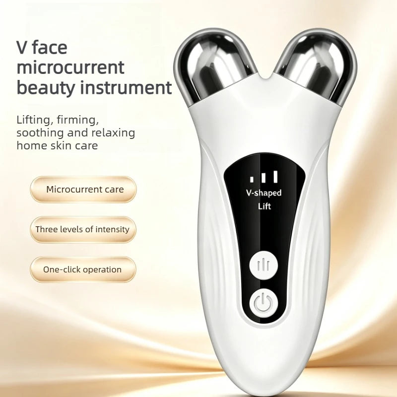 Dispositivo de lifting facial en V CMH FaceCare: rodillo de microcorriente EMS para rejuvenecimiento cutáneo, antiarrugas y contorno facial