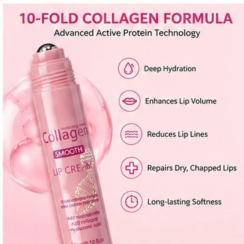 Crème repulpante volumisatrice pour les lèvres – Gloss au collagène, à l'acide hyaluronique et à la niacinamide pour l'hydratation, la réparation et des lèvres à l'aspect plus pulpeux